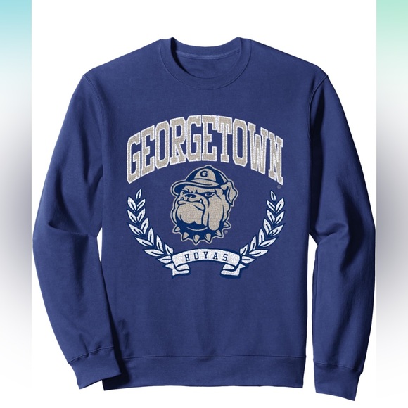 Gildan Other - Georgetown Hoyas Distressed Victory Navy Sweatshirt